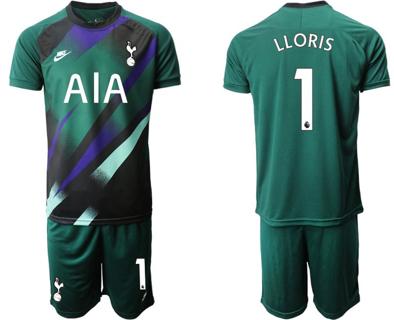Men 2019-2020 club Tottenham Hotspur Dark green goalkeeper #1 Soccer Jerseys->tottenham jersey->Soccer Club Jersey